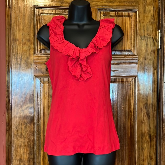 NWT Red Ruffle Tank - Picture 1 of 4